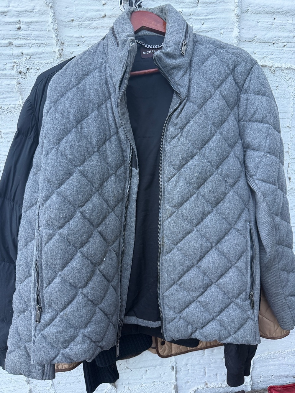 Michael Kors Light Gray Wool-Blend Shirt Jacket